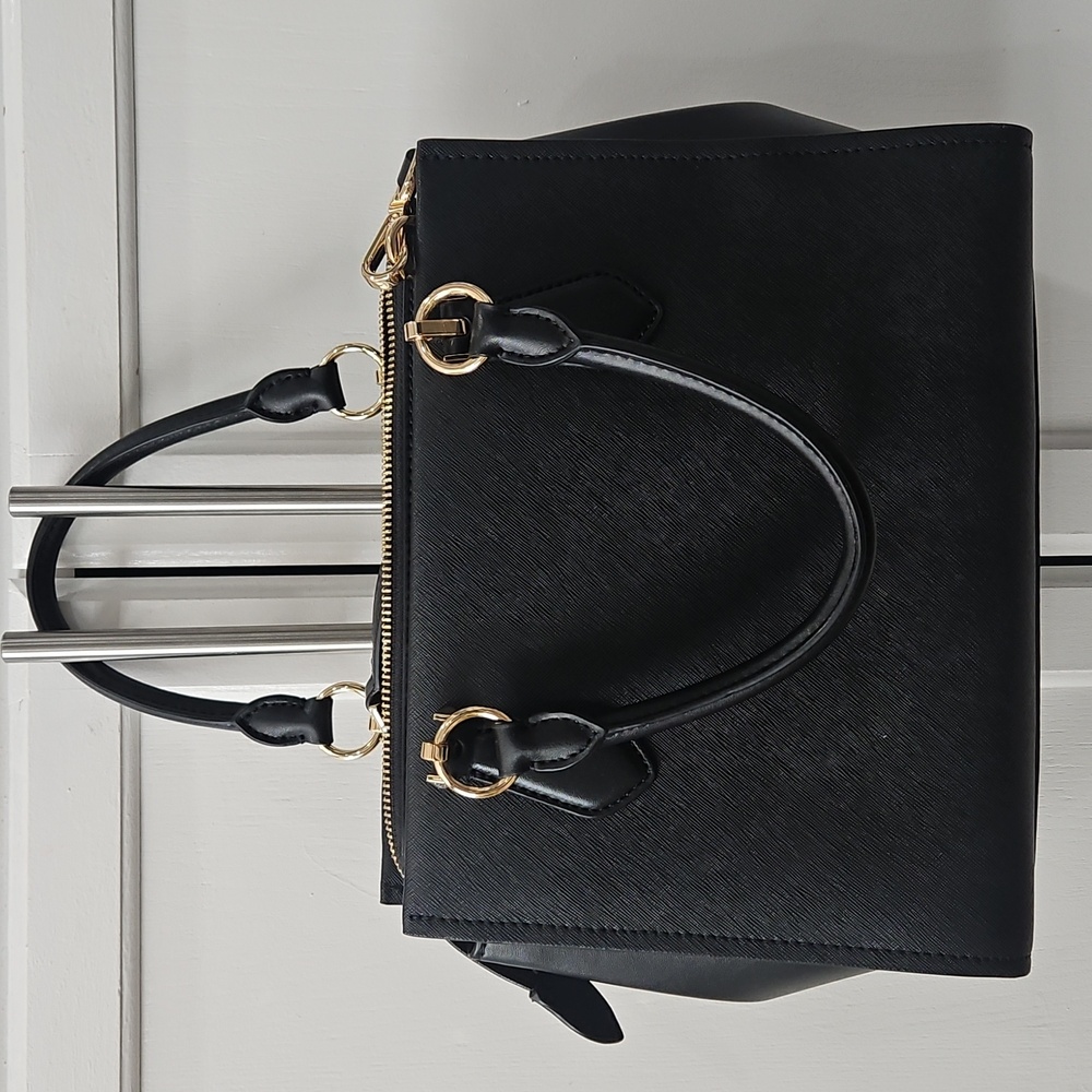 NEW MICHAEL Michael Kors Marilyn Medium Leather Satchel Black - Picture 5 of 8